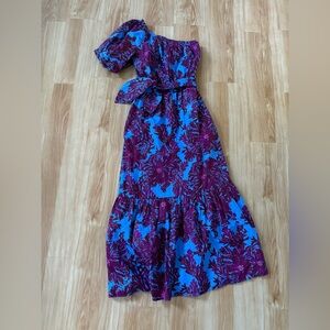 Lilly Pulitzer Zelalynn One Shoulder Dress in Blue and Purple